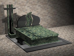 Nagrobki granitowe granit multicolor 3d